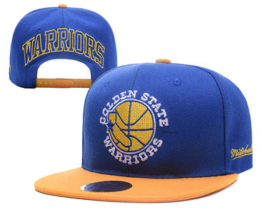 Warriors Team Logo Blue Mitchell & Ness Adjustable Hat 2 YD