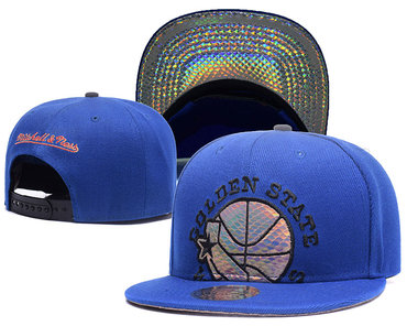Warriors Team Logo Blue Mitchell & Ness Adjustable Hat GS