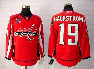 Washington Capitals #19 Nicklas Backstrom Red 40th Anniversary Stitched NHL Jersey