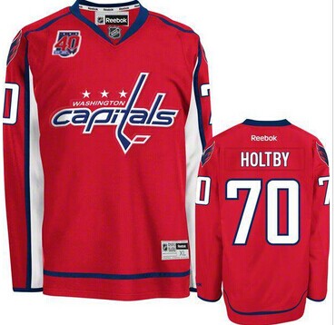 Washington Capitals #70 Braden Holtby Red(40th Anniversary) Stitched NHL Jersey