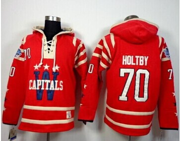 Washington Capitals #70 Braden Holtby Red Sawyer Hooded Sweatshirt Jersey