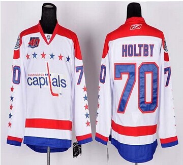 Washington Capitals #70 Braden Holtby White 2011 Winter Classic Vintage(40th Anniversary) Stitched NHL Jersey