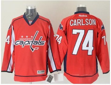 Washington Capitals #74 John Carlson Red Stitched NHL Jersey