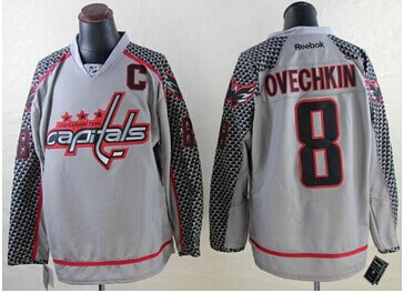 Washington Capitals #8 Alex Ovechkin Charcoal Cross Check Fashion NHL Jersey