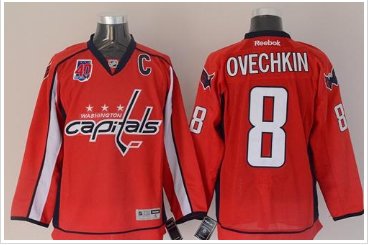 Washington Capitals #8 Alex Ovechkin Red 40th Anniversary Stitched NHL Jersey