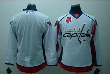 Washington Capitals Blank White(40th Anniversary) Stitched NHL Jersey