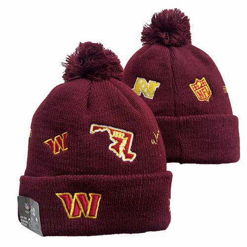Washington Commanders Team Logo Pom Knit Hat YD