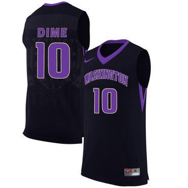 Washington Huskies 10 Malik Dime Black College Basketball Jersey
