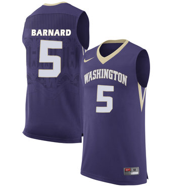 Washington Huskies 5 Quin Barnard Purple College Basketball Jersey