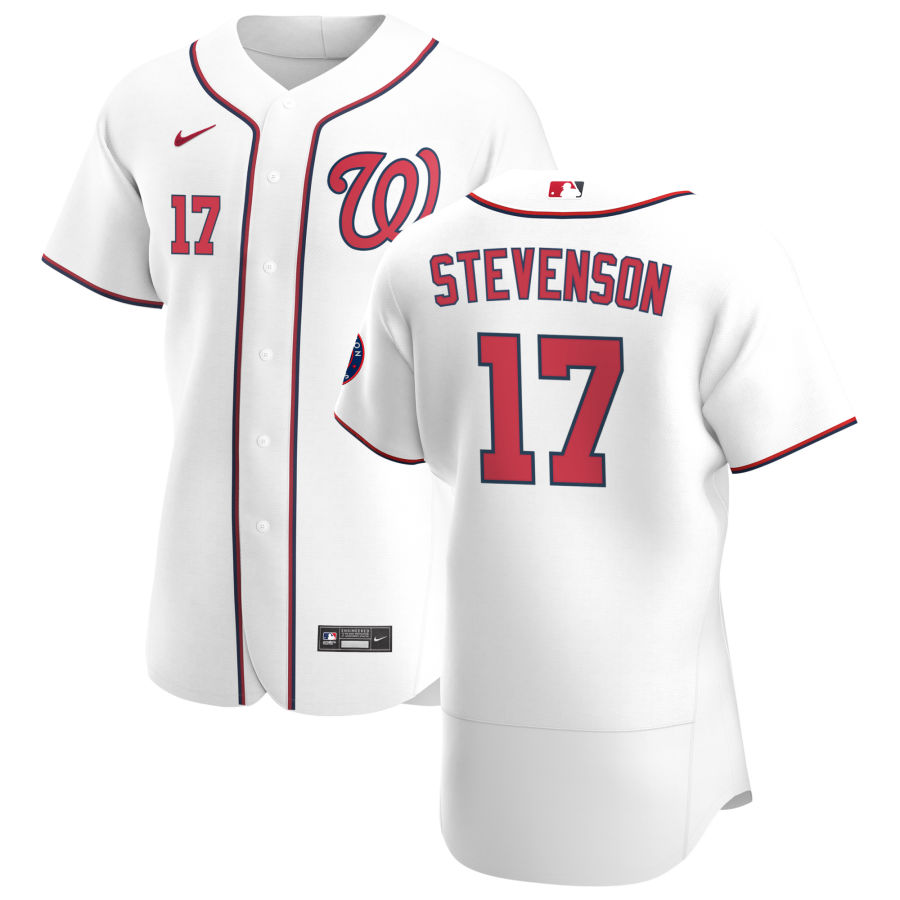 Washington Nationals #17 Andrew Stevenson Men's Nike White Home 2020 Authentic Player MLB Jersey