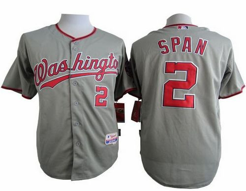 Washington Nationals #2 Denard Span Grey Cool Base Stitched Baseball Jersey