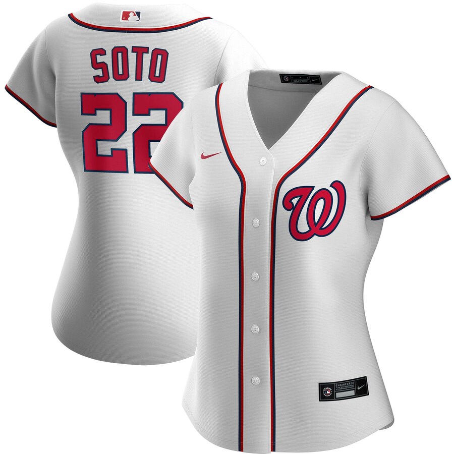 Washington Nationals #22 Juan Soto Nike Women's Home 2020 MLB Player Jersey White Washington Nationals #22 Juan Soto Nike Women's Home 2020 MLB Player Jersey White