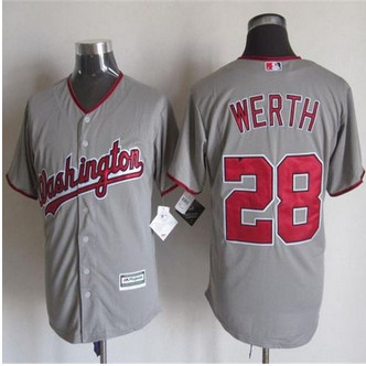 Washington Nationals #28 Jayson Werth Grey New Cool Base Stitched Baseball Jersey