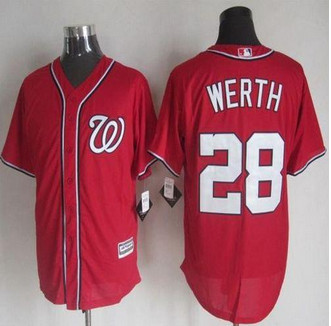 Washington Nationals #28 Jayson Werth Red New Cool Base Stitched Baseball Jersey