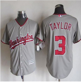 Washington Nationals #3 Michael Taylor Grey New Cool Base Stitched Baseball Jersey