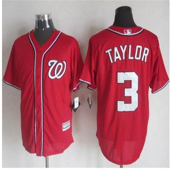 Washington Nationals #3 Michael Taylor Red New Cool Base Stitched Baseball Jersey