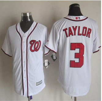 Washington Nationals #3 Michael Taylor White New Cool Base Stitched Baseball Jersey