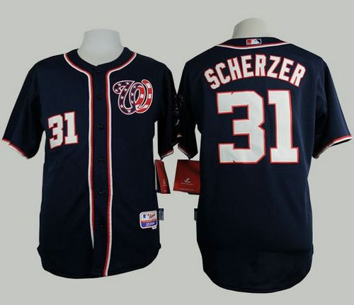 Washington Nationals #31 Max Scherzer Navy Blue Cool Base Stitched Baseball Jersey