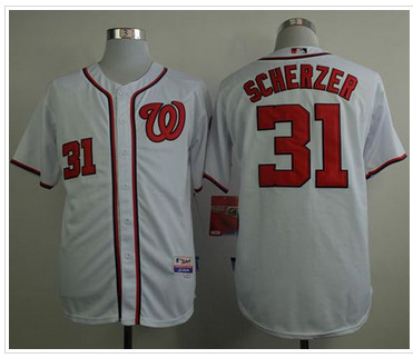 Washington Nationals #31 Max Scherzer White Cool Base Stitched Baseball Jersey