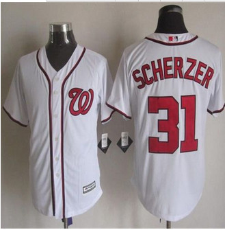 Washington Nationals #31 Max Scherzer White New Cool Base Stitched Baseball Jersey