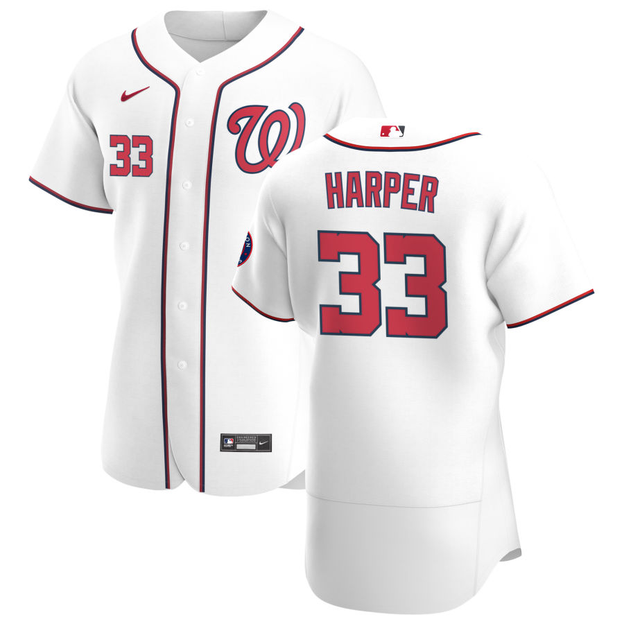 Washington Nationals #33 Ryne Harper Men's Nike White Home 2020 Authentic Player MLB Jersey Washington Nationals #33 Ryne Harper Men's Nike White Home 2020 Authentic Player MLB Jersey