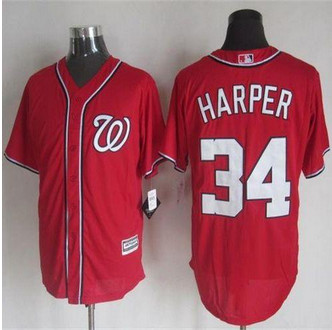 Washington Nationals #34 Bryce Harper Red New Cool Base Stitched Baseball Jersey
