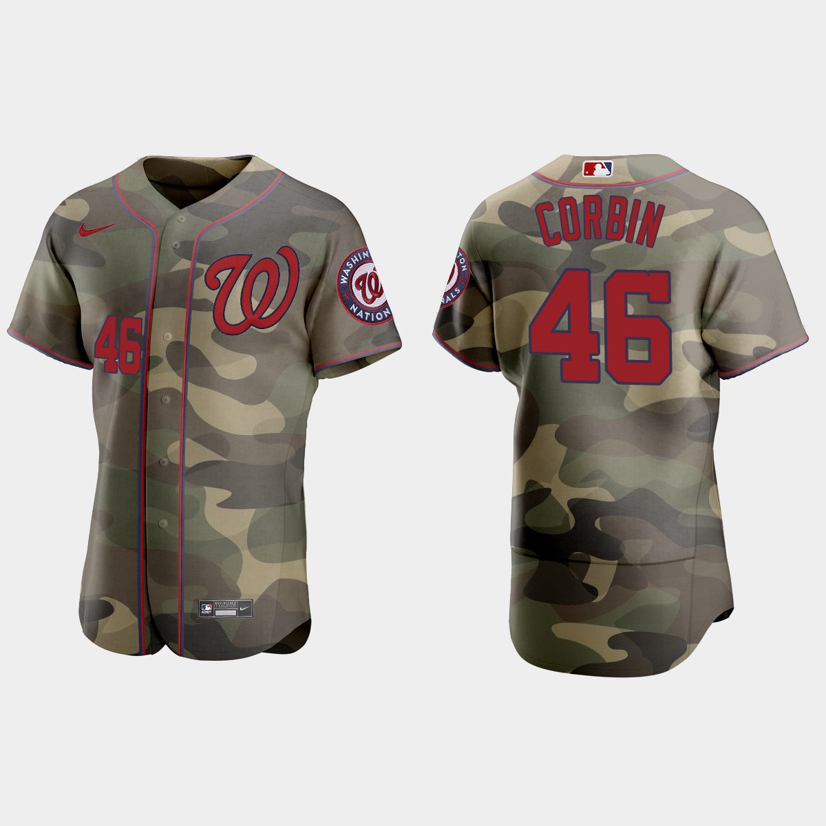 Washington Nationals #46 Patrick Corbin Men's Nike 2021 Armed Forces Day Authentic MLB Jersey -Camo