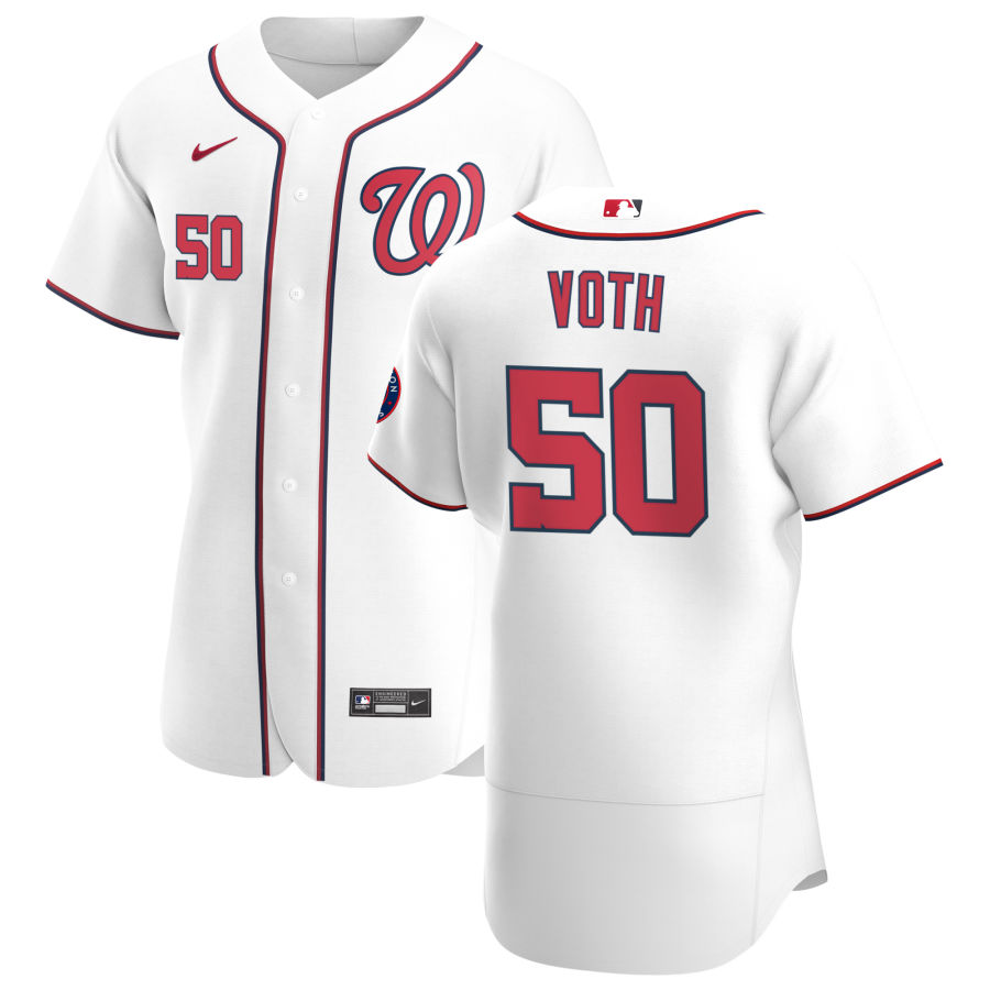 Washington Nationals #50 Austin Voth Men's Nike White Home 2020 Authentic Player MLB Jersey Washington Nationals #50 Austin Voth Men's Nike White Home 2020 Authentic Player MLB Jersey