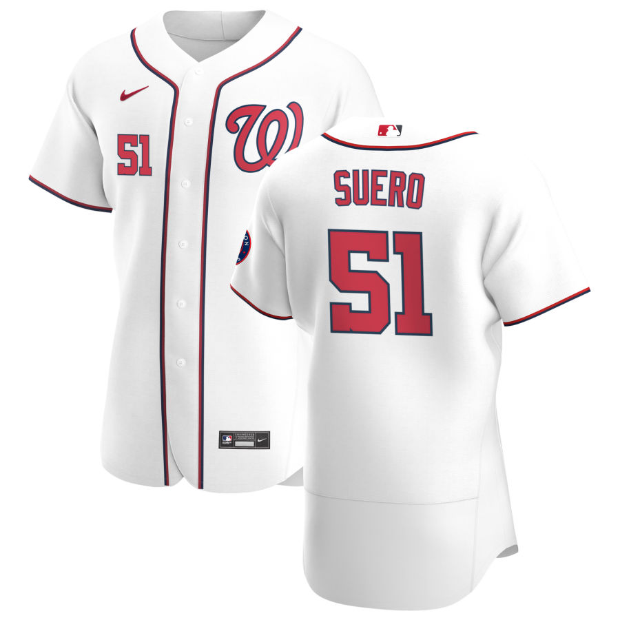 Washington Nationals #51 Wander Suero Men's Nike White Home 2020 Authentic Player MLB Jersey Washington Nationals #51 Wander Suero Men's Nike White Home 2020 Authentic Player MLB Jersey