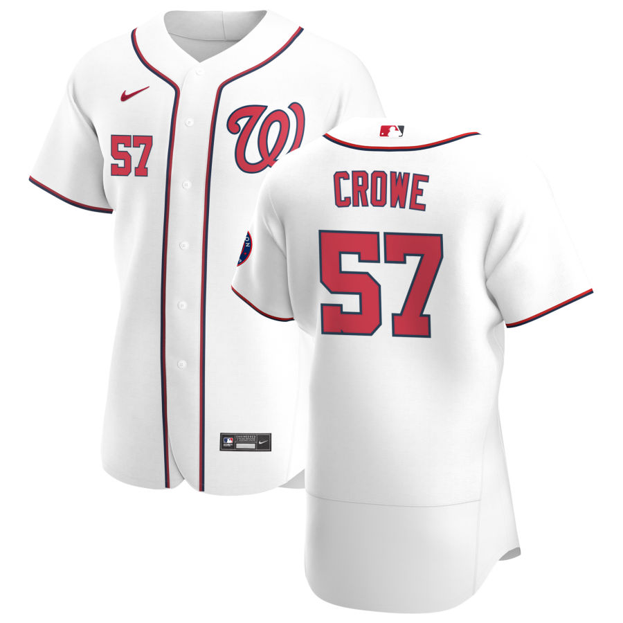 Washington Nationals #57 Wil Crowe Men's Nike White Home 2020 Authentic Player MLB Jersey Washington Nationals #57 Wil Crowe Men's Nike White Home 2020 Authentic Player MLB Jersey