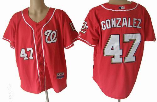 Washington Nationals 47 Gio Gonzalez red jerseys