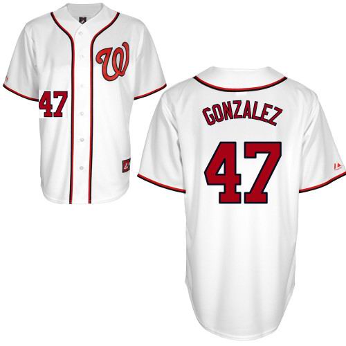 Washington Nationals 47 Gio Gonzalez white jerseys