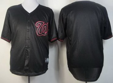 Washington Nationals Blank Black Fashion MLB Jerseys