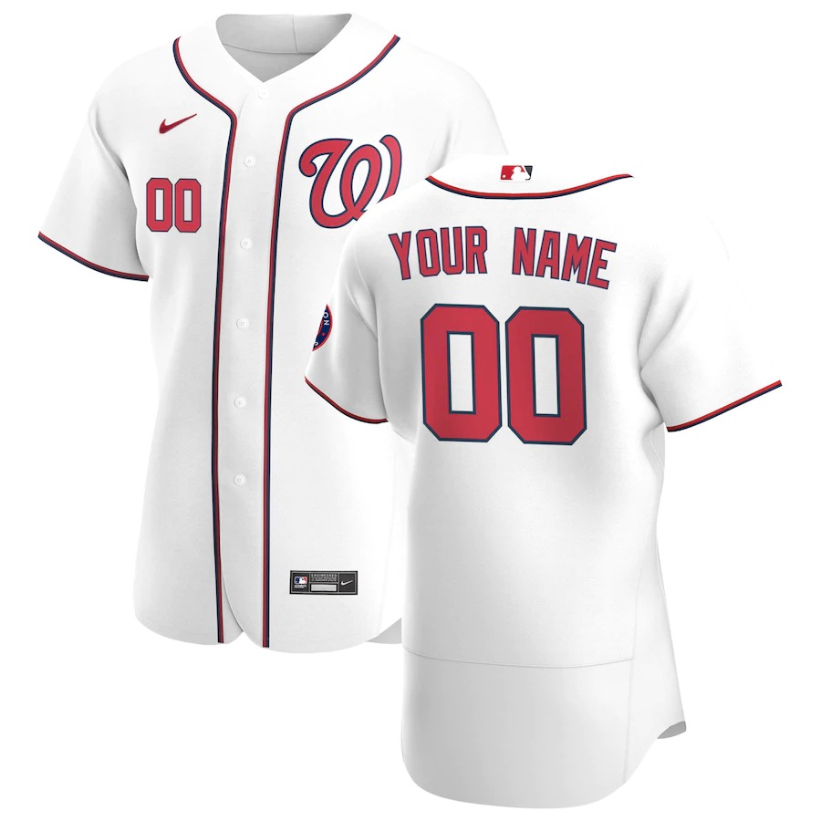 Washington Nationals Custom Men's Nike White Home 2020 Authentic Player MLB Jersey Washington Nationals Custom Men's Nike White Home 2020 Authentic Player MLB Jersey