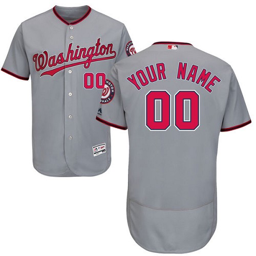 Washington Nationals Gray Men's Customized Flexbase Jersey Washington Nationals Gray Men's Customized Flexbase Jersey