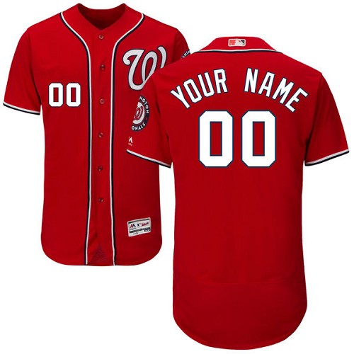 Washington Nationals Red Men's Customized Flexbase Jersey Washington Nationals Red Men's Customized Flexbase Jersey