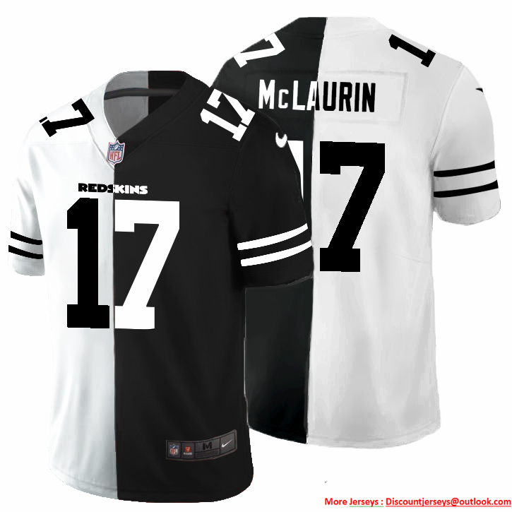 Washington Redskins #17 Terry McLaurin Men's Black V White Peace Split Nike Vapor Untouchable Limited NFL Jersey