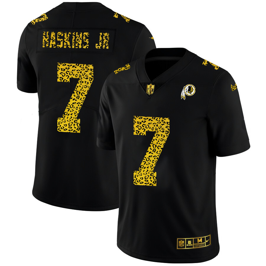 Washington Redskins #7 Dwayne Haskins Jr Men's Nike Leopard Print Fashion Vapor Limited NFL Jersey Black Washington Redskins #7 Dwayne Haskins Jr Men's Nike Leopard Print Fashion Vapor Limited NFL Jersey Black