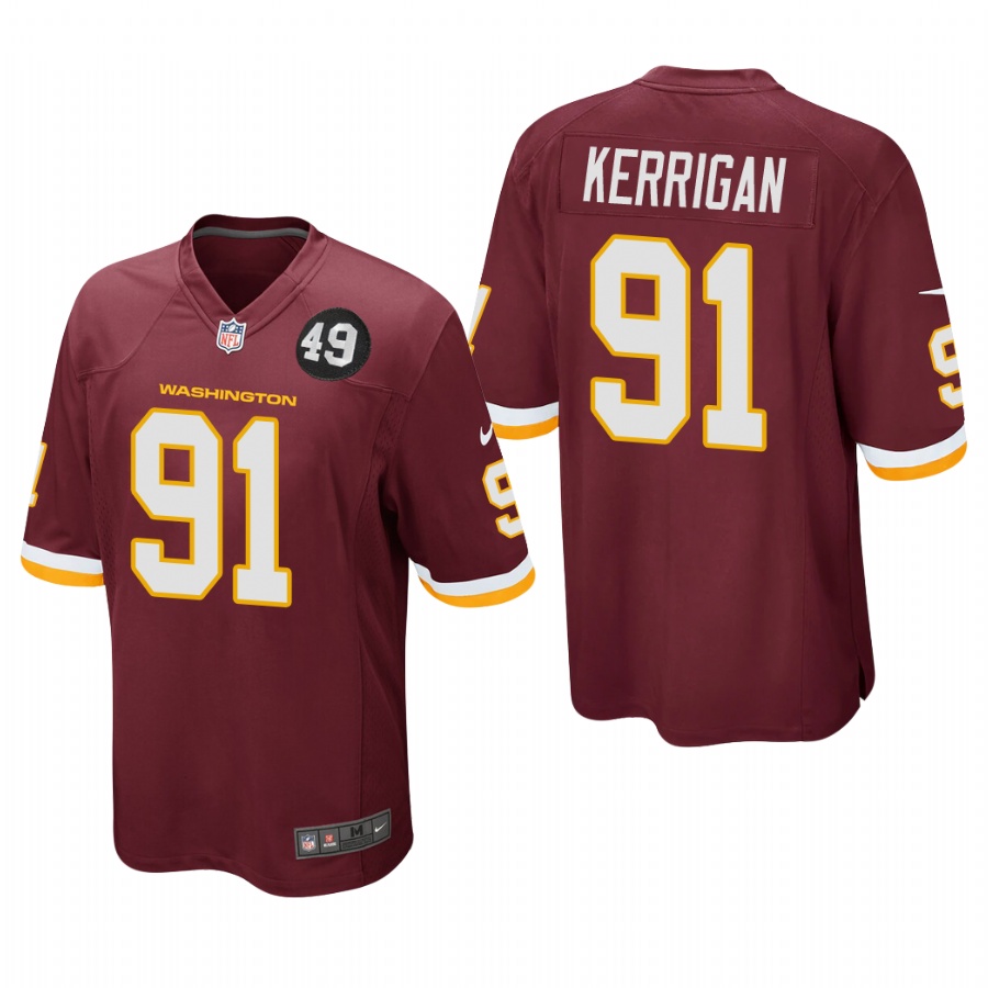 Washington Redskins #91 Ryan Kerrigan Men's Nike Burgundy Bobby Mitchell Uniform Patch NFL Game Jersey Washington Redskins #91 Ryan Kerrigan Men's Nike Burgundy Bobby Mitchell Uniform Patch NFL Game Jersey