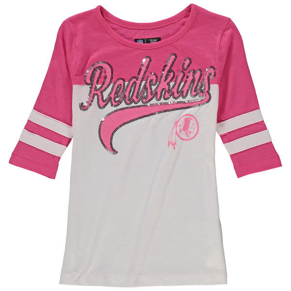 Washington Redskins 5th & Ocean Women's Half Sleeve T-Shirt Pink Washington Redskins 5th & Ocean Women's Half Sleeve T-Shirt Pink