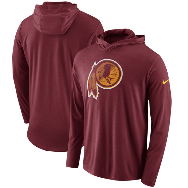 Washington Redskins Nike Blend Performance Hooded Long Sleeve T-Shirt Burgundy Washington Redskins Nike Blend Performance Hooded Long Sleeve T-Shirt Burgundy