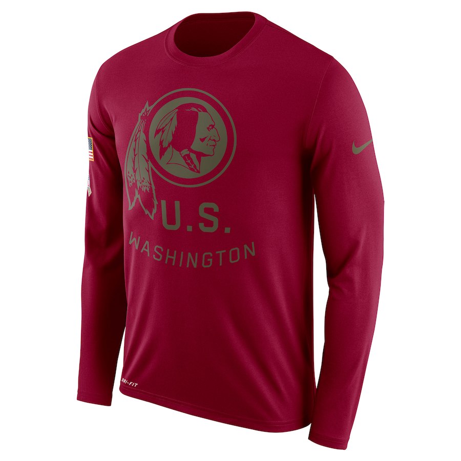Washington Redskins Nike Salute To Service Sideline Legend Performance Long Sleeve T-Shirt Burgundy Washington Redskins Nike Salute To Service Sideline Legend Performance Long Sleeve T-Shirt Burgundy