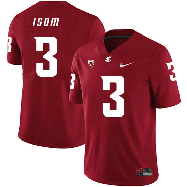 Washington State Cougars 3 Daniel Isom Red College Football Jersey Washington State Cougars 3 Daniel Isom Red College Football Jersey