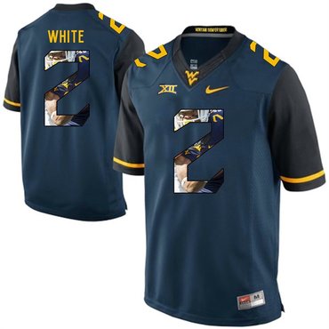 West Virginia Mountaineers Blue Ka'Raun White College Football Portrait Jersey