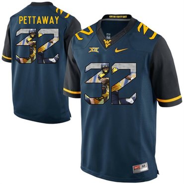 West Virginia Mountaineers Blue Martell Pettaway College Football Portrait Jersey