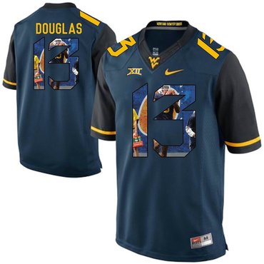 West Virginia Mountaineers Blue Rasul Douglas College Football Portrait Jersey