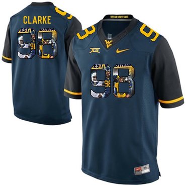West Virginia Mountaineers Blue Will Clarke College Football Portrait Jersey
