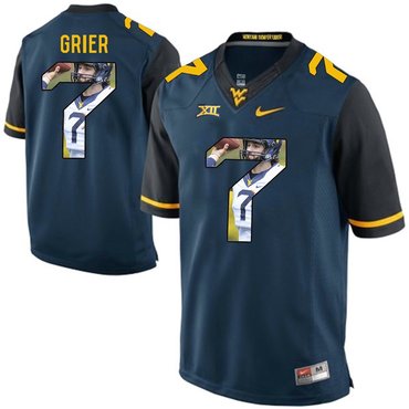 West Virginia Mountaineers Blue Will Grier College Football Portrait Jersey West Virginia Mountaineers Blue Will Grier College Football Portrait Jersey