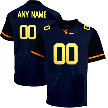 West Virginia Mountaineers Customized College Football Elited Jersey - Blue West Virginia Mountaineers Customized College Football Elited Jersey - Blue