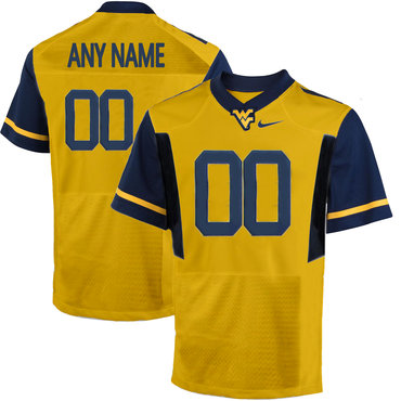West Virginia Mountaineers Customized College Football Limited Jersey - Gold West Virginia Mountaineers Customized College Football Limited Jersey - Gold